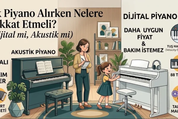 İlk Piyano Alırken Nelere Dikkat Etmeli? (Dijital mi, Akustik mi) - Ankara Özel Piyano Dersi - Minik Tuşlar